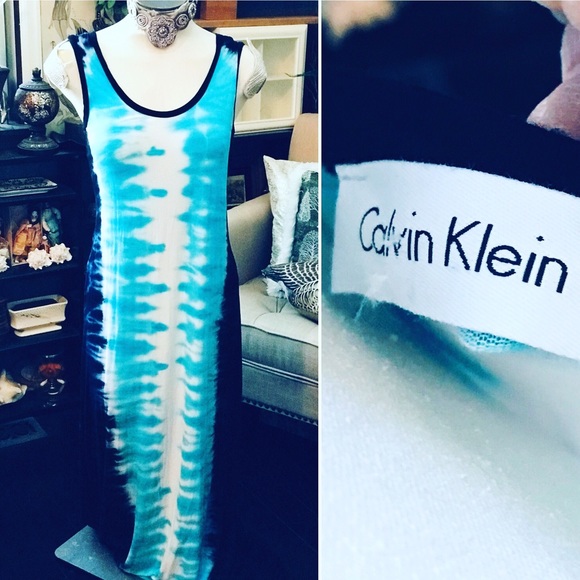 Calvin Klein Dresses & Skirts - CALVIN KLEIN Maxi Dress Sz 6 EUC Tie-Dye Blues